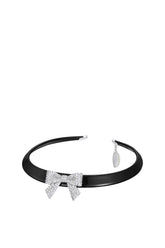 PAVE BOWKNOT ACETATE CHOCKER / SLV