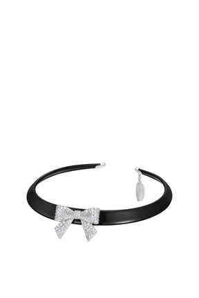 PAVE BOWKNOT ACETATE CHOCKER / SLV