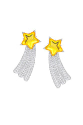 PAVE LONG-TAIL METEOR EARRING / YEL