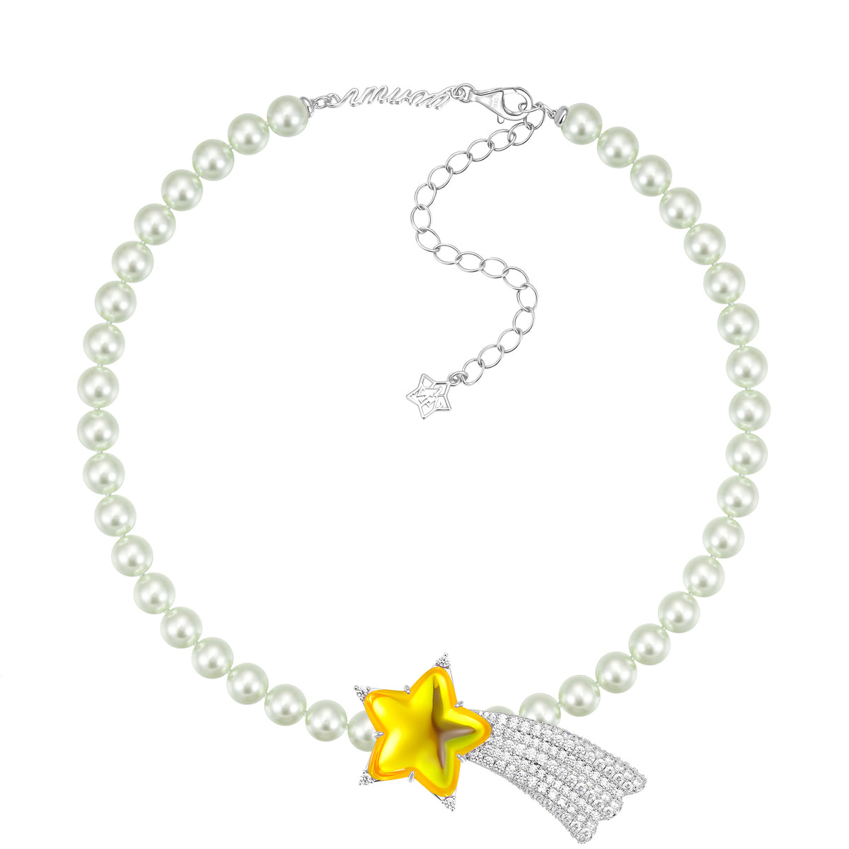 YVMIN イヴミン FW25 PAVE LONG-TAIL METEOR NECKLACE / YEL - NUBIAN 