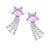 CRYSTAL METEOR STUD EARRING / PNK