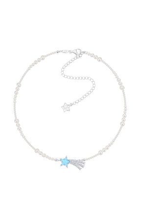 CRYSTAL METEOR PEARL NECKLACE / BLU