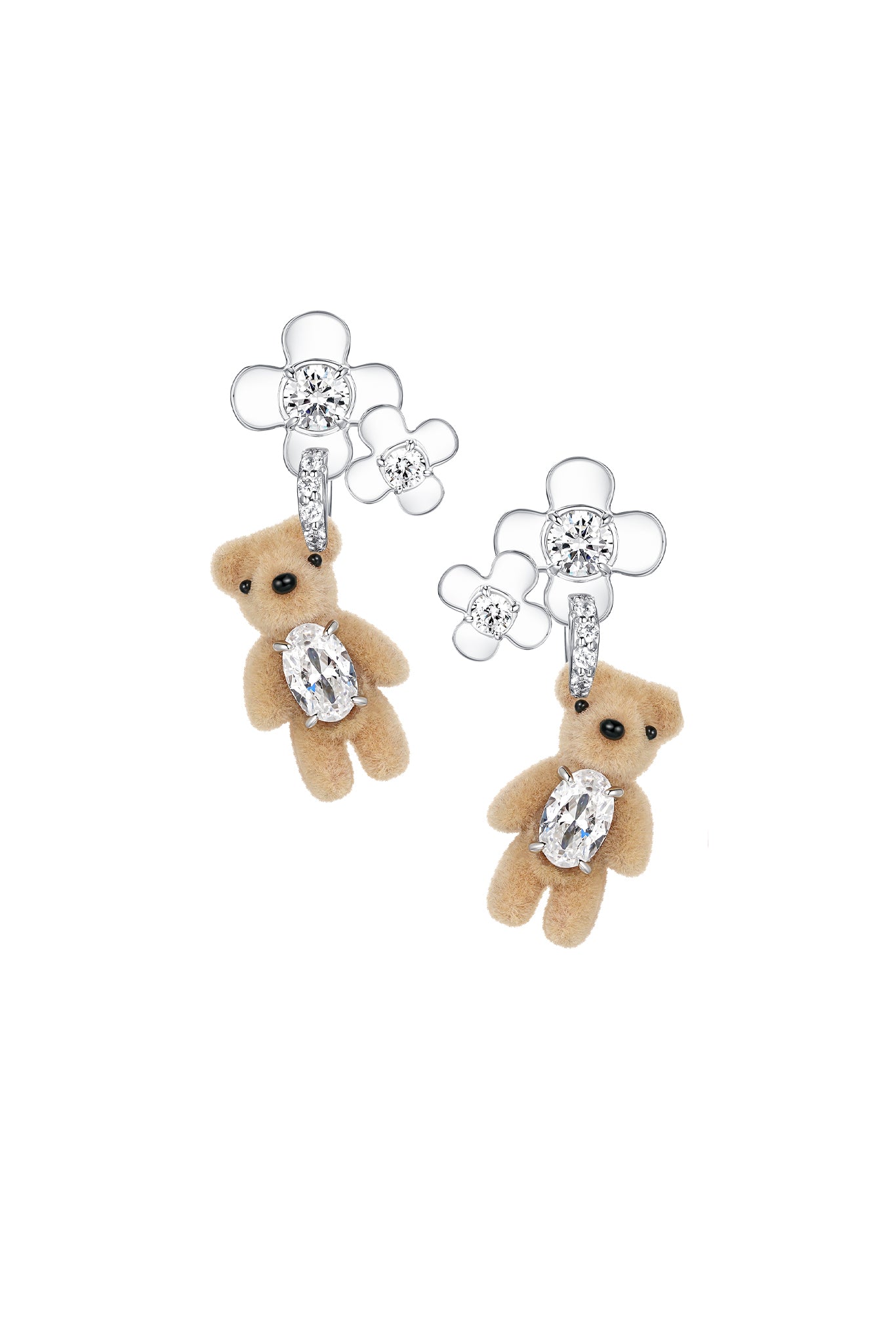 MINI BEAR FLOWER EARRING / BRW