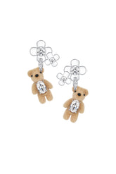 MINI BEAR FLOWER EARRING / BRW