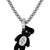 MINI FLOCKED BEAR PEARL NECKLACE / BLK