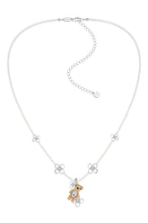 MINI BEAR FLOWER NECKLACE / BRW