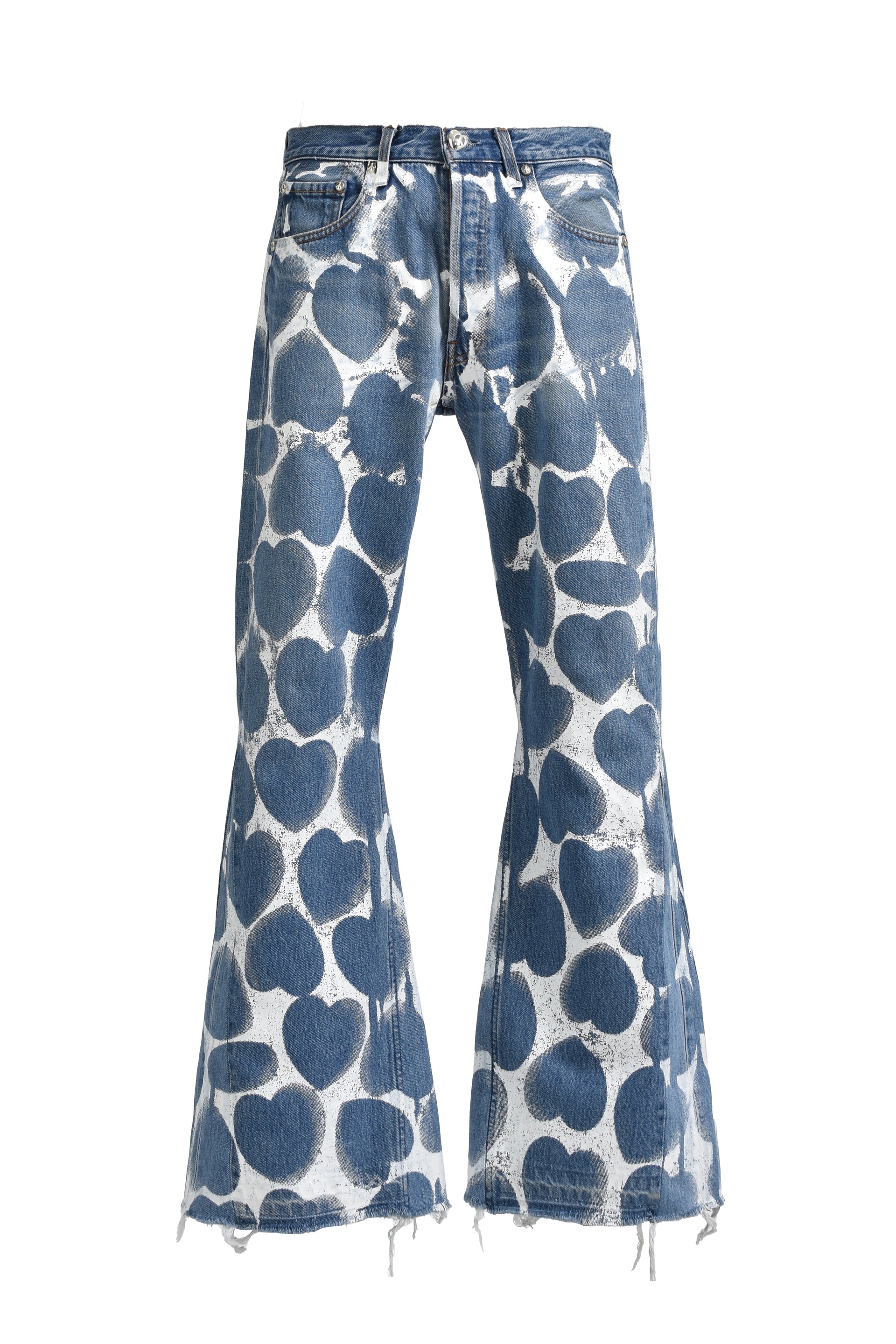 READYMADE HEART PRINTED DENIM BLU