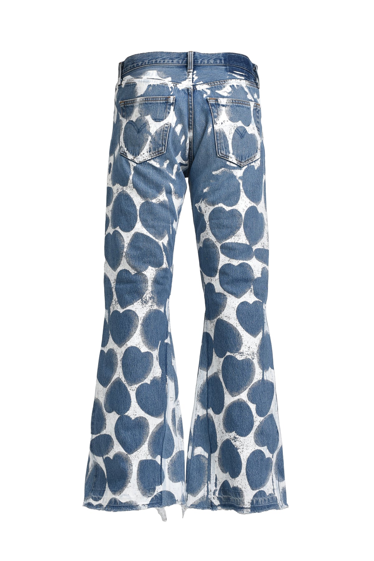 HEART PRINTED DENIM BLU