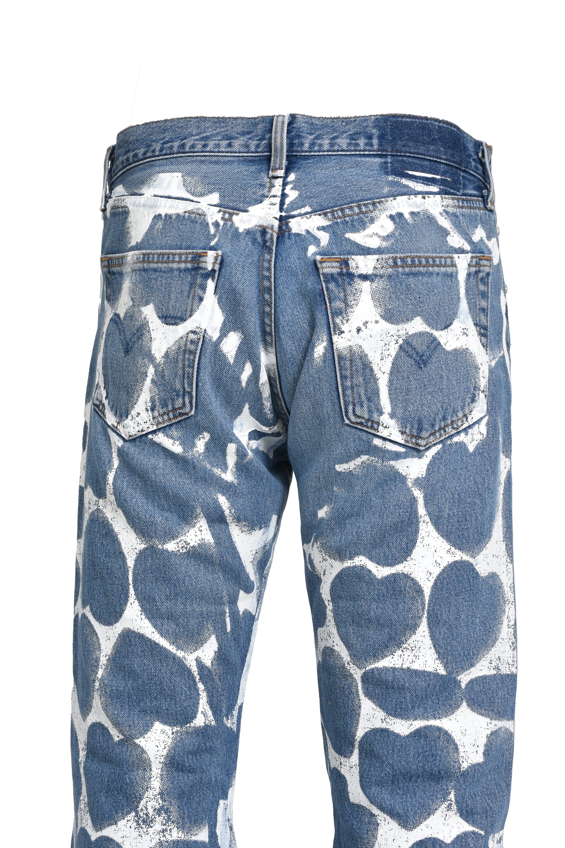 HEART PRINTED DENIM BLU