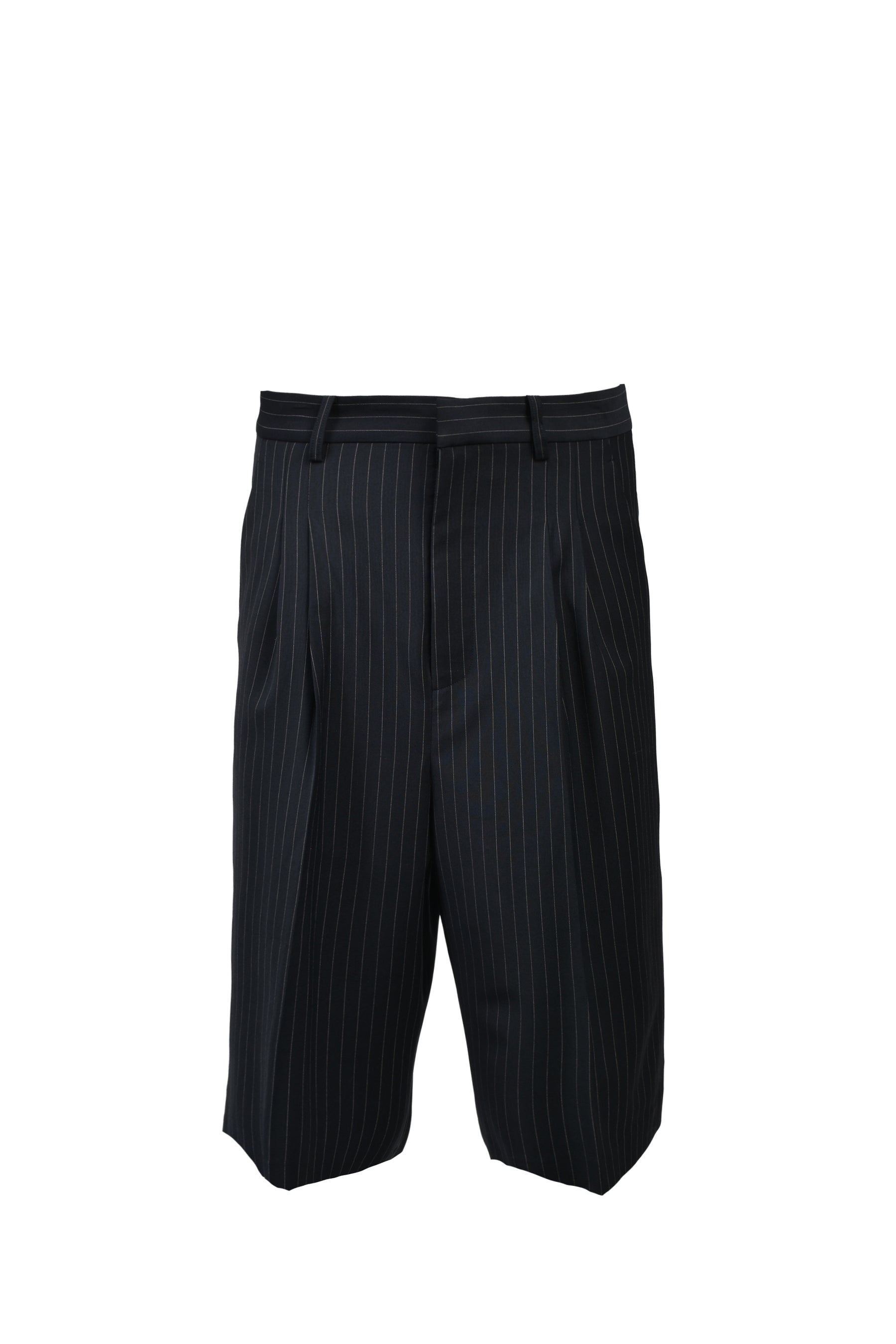 TUCK WIDE SHORTS / NAVY STRIPE