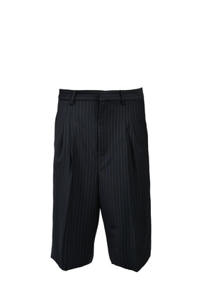 TUCK WIDE SHORTS / NAVY STRIPE