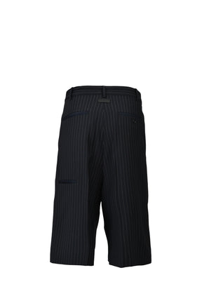 TUCK WIDE SHORTS / NAVY STRIPE