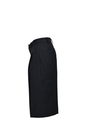 TUCK WIDE SHORTS / NAVY STRIPE