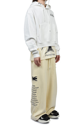 EURO TRIPPED PATCHED LOUNGE PANTS / O.WHT