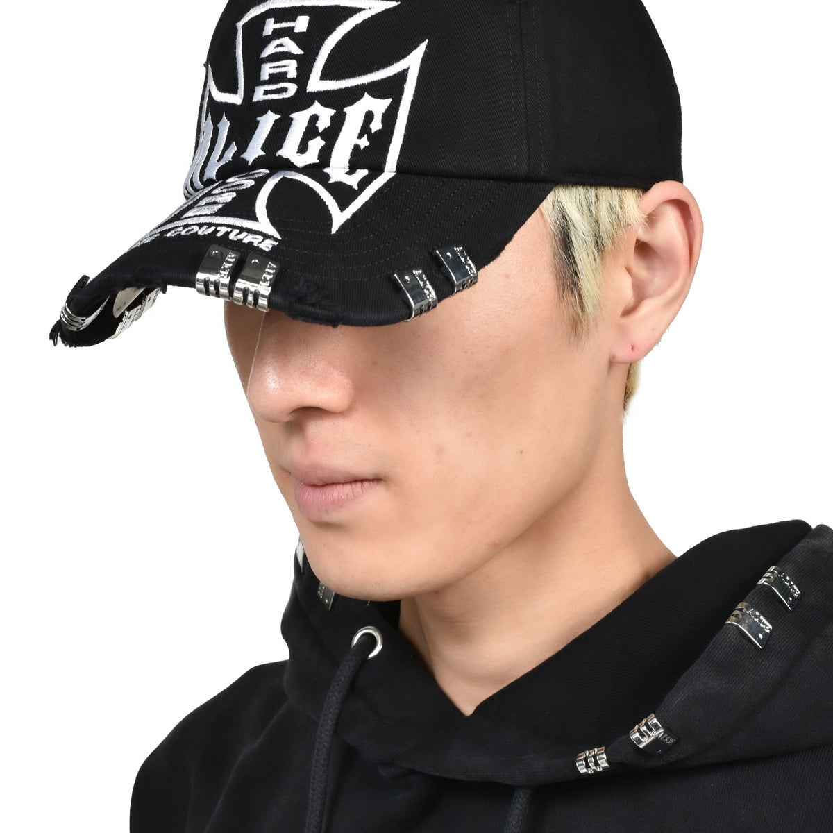 ALICE HOLLYWOOD SS26 MOTO COUTURE CAP / BLK WHT - NUBIAN