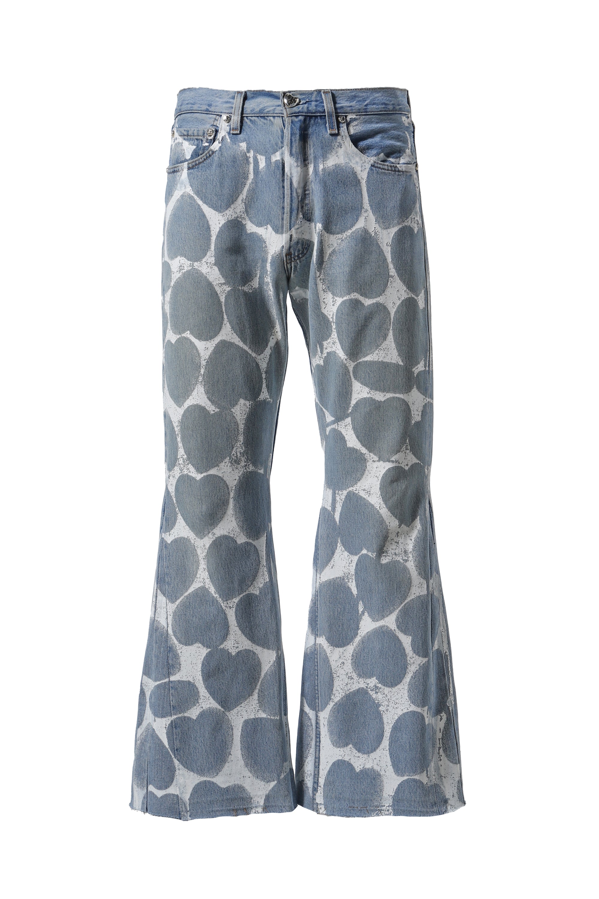 HEART PRINTED DENIM BLU