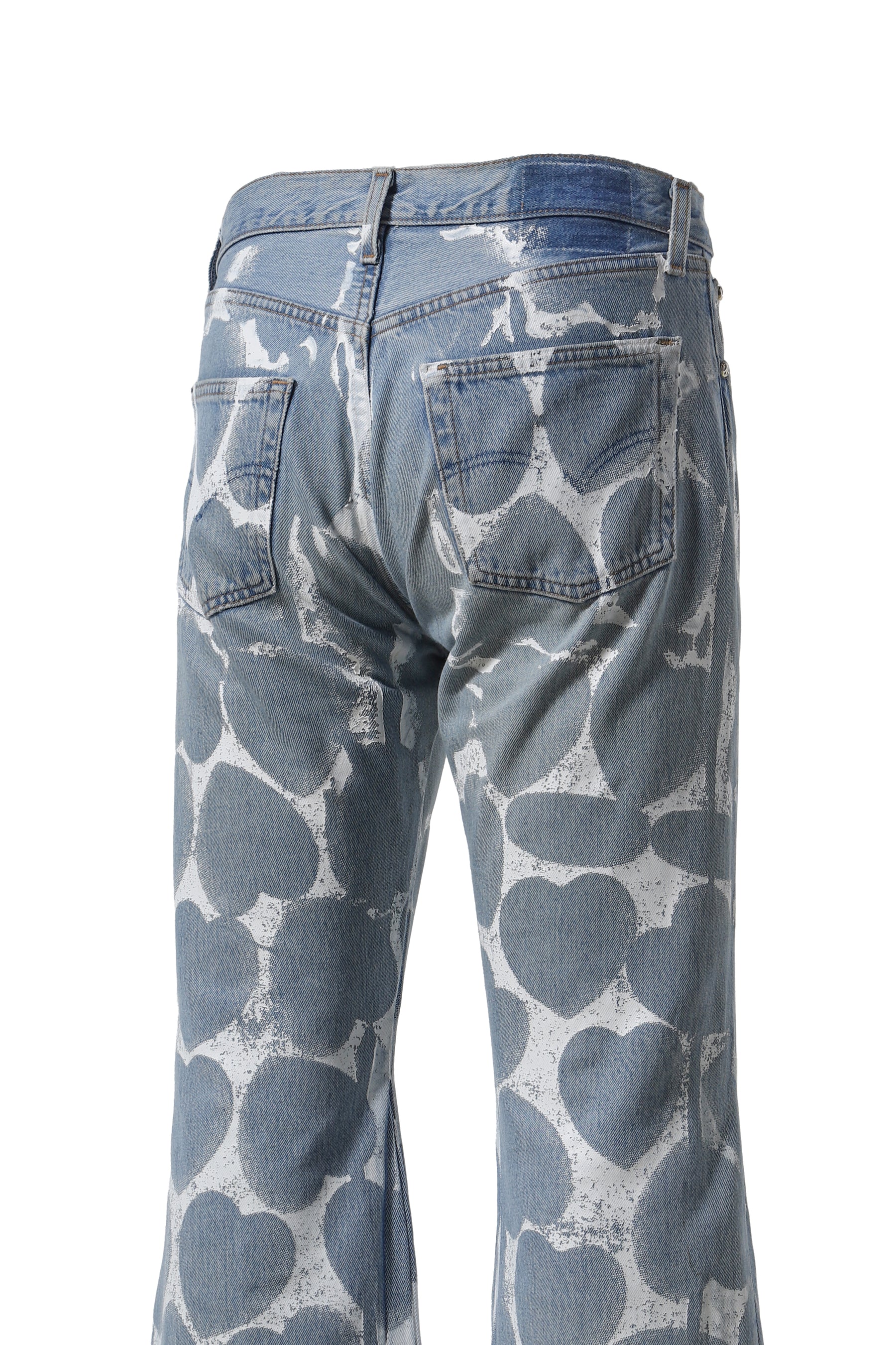 HEART PRINTED DENIM BLU