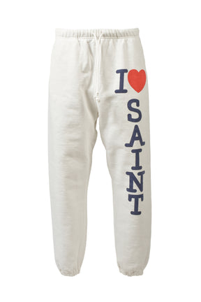 SWEAT PANTS/I LOVE SAINT / WHT