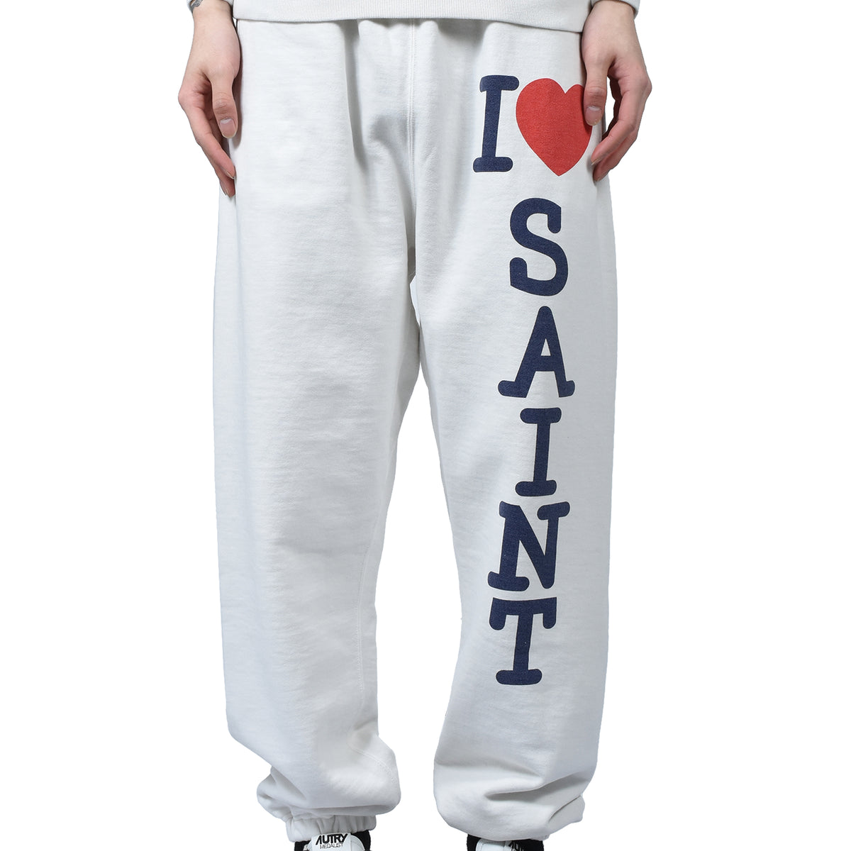 SAINT Mxxxxxx セントマイケル SWEAT PANTS/I LOVE SAINT / WHT