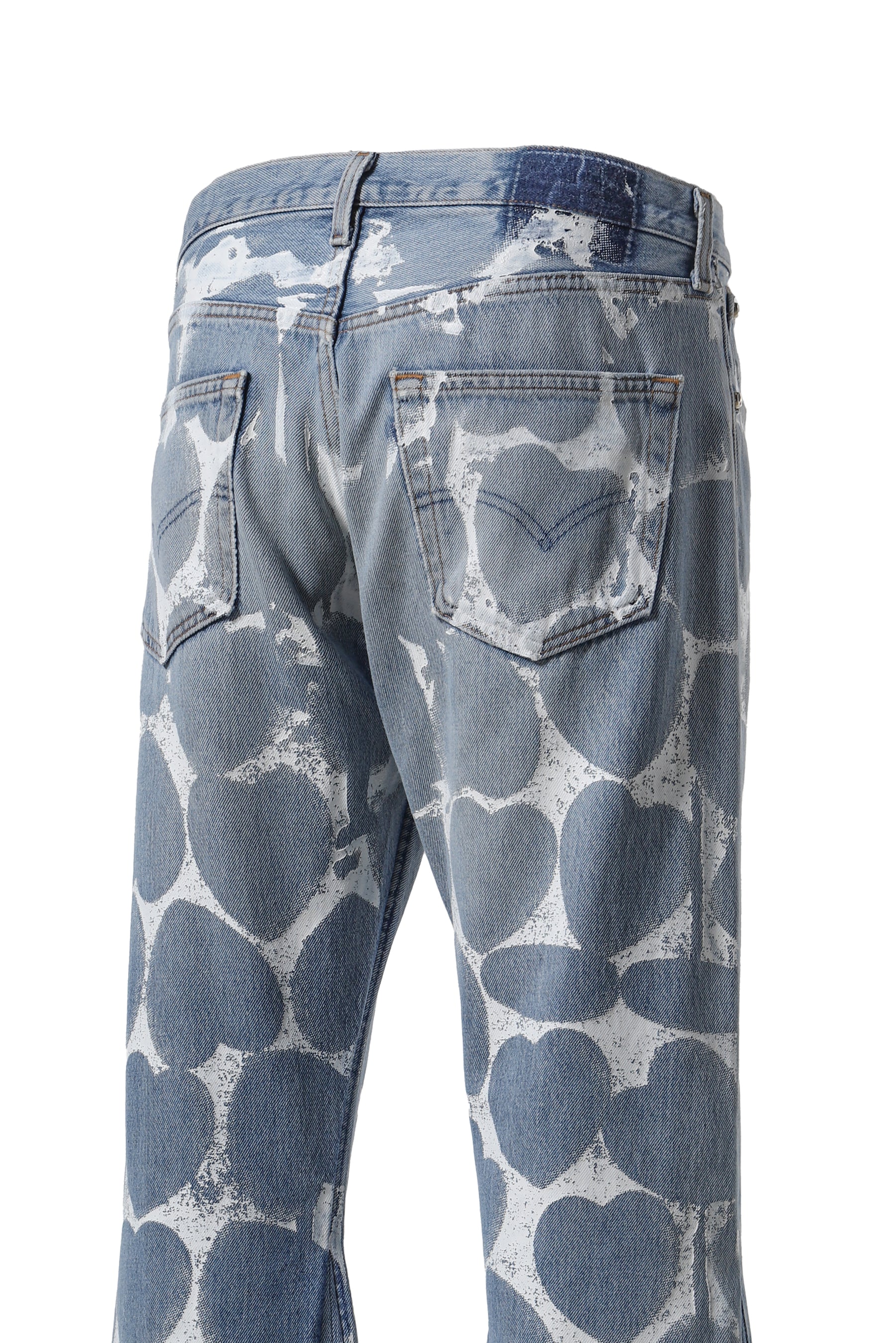 HEART PRINTED DENIM BLU