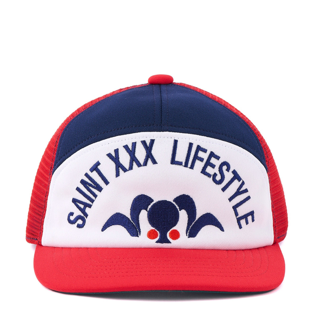 SAINT Mxxxxxx SAINT MICHAEL FW26 MESH CAP/LIFE STYLE / NVY/RED