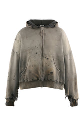 ZIP HOODIE/DOUBLE FACE / BLK