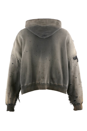 ZIP HOODIE/DOUBLE FACE / BLK