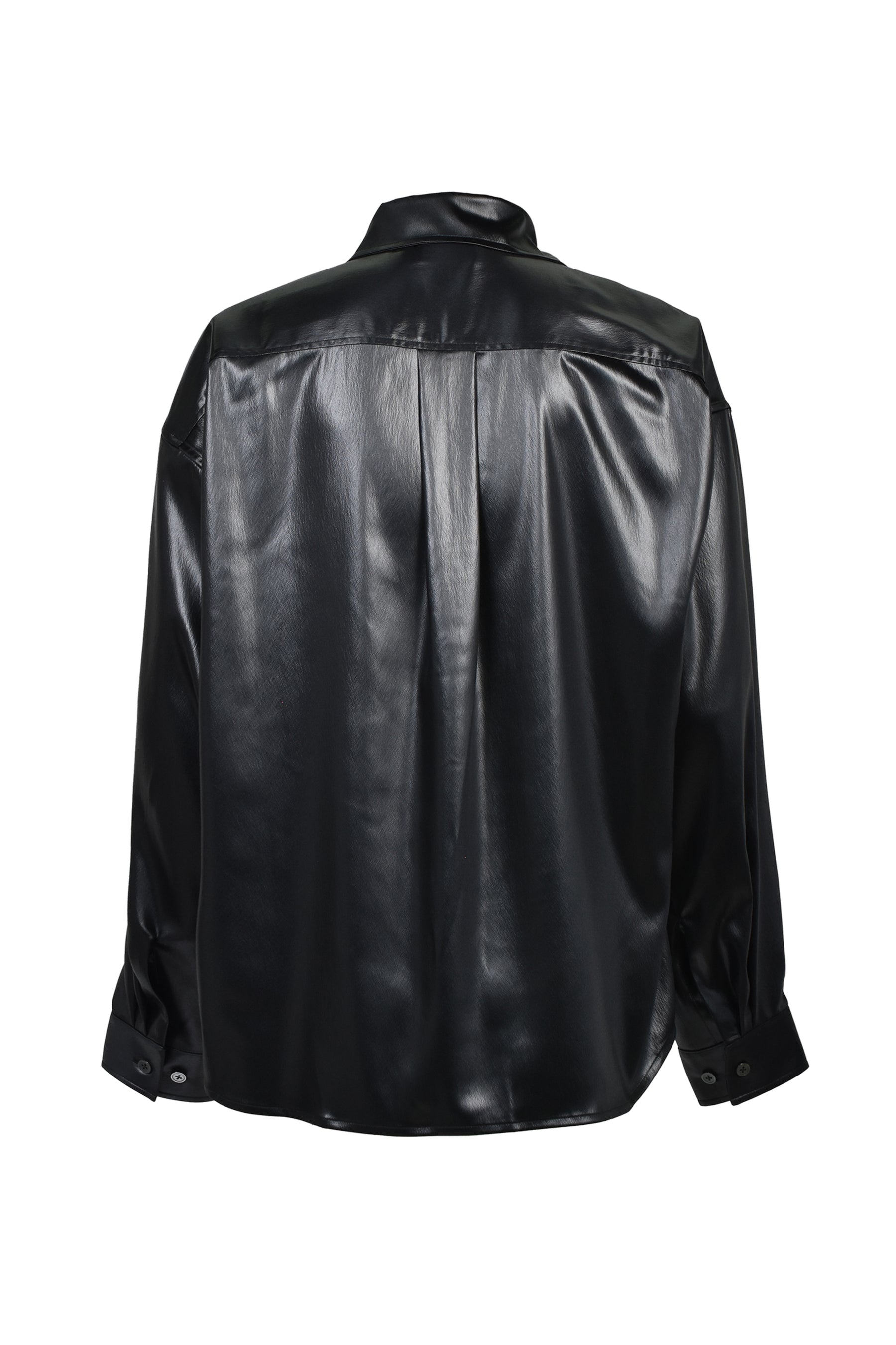 SCRIPT LOGO COATING SHIRT / BLK