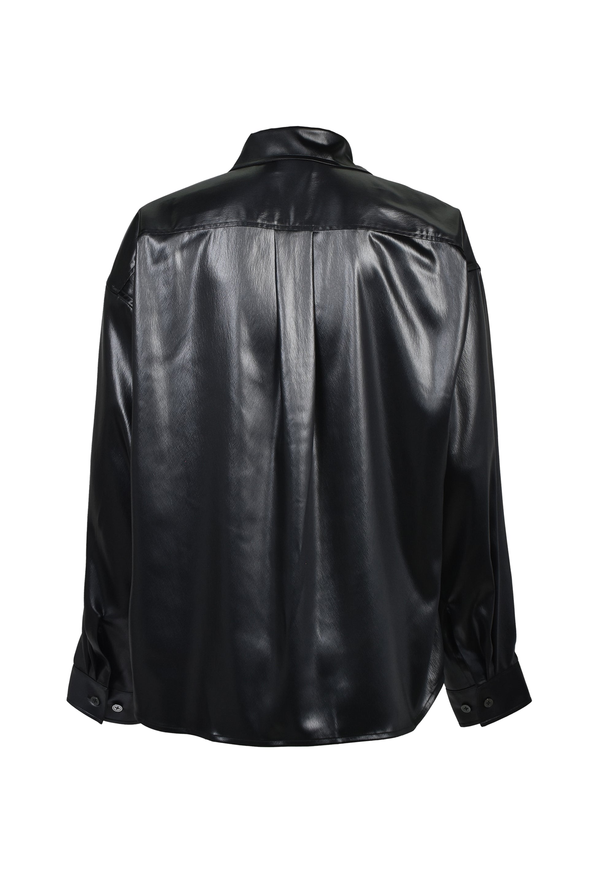 SCRIPT LOGO COATING SHIRT / BLK