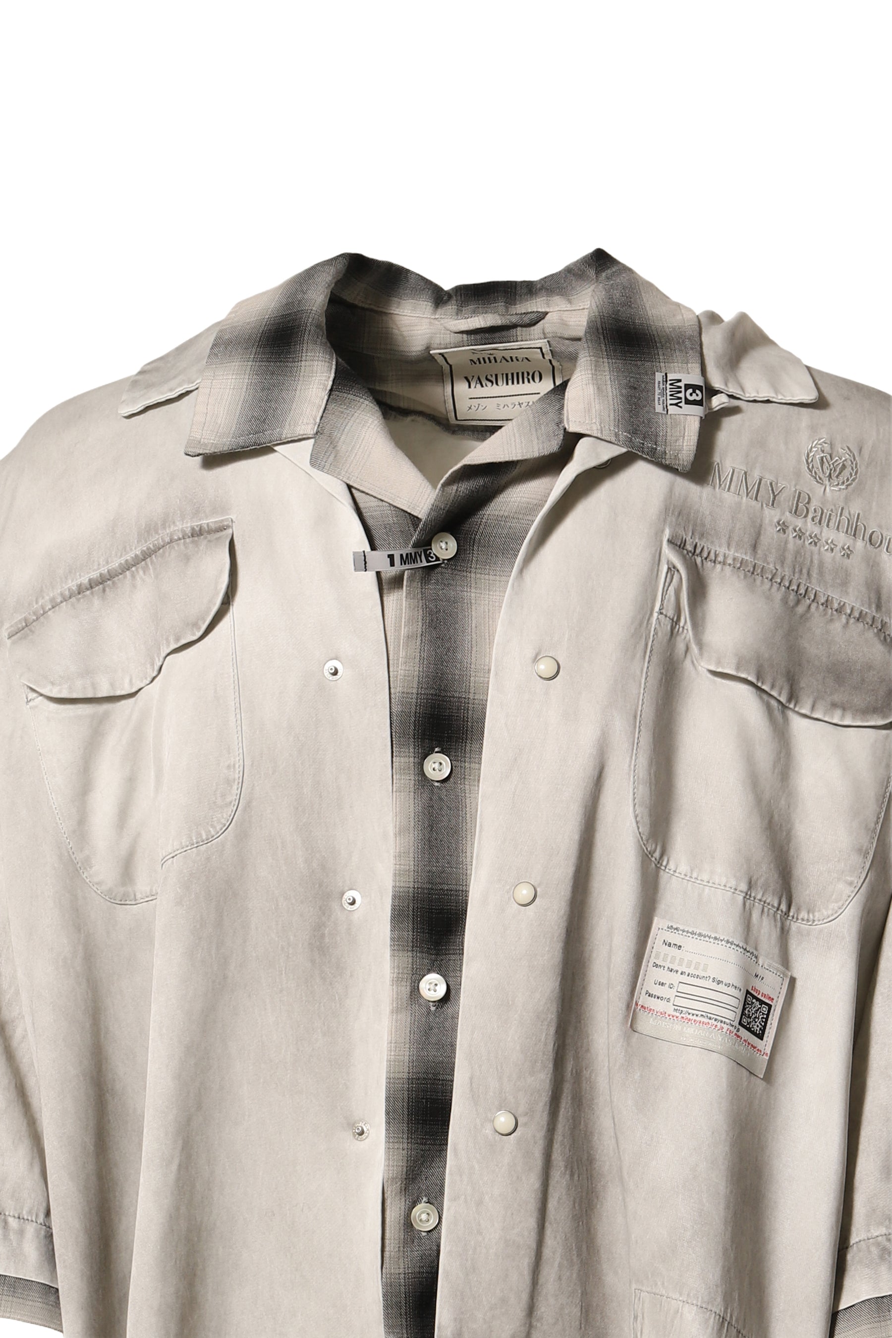RC TWILL DOUBLE LAYERED S/S SHIRTS / LT.GRY