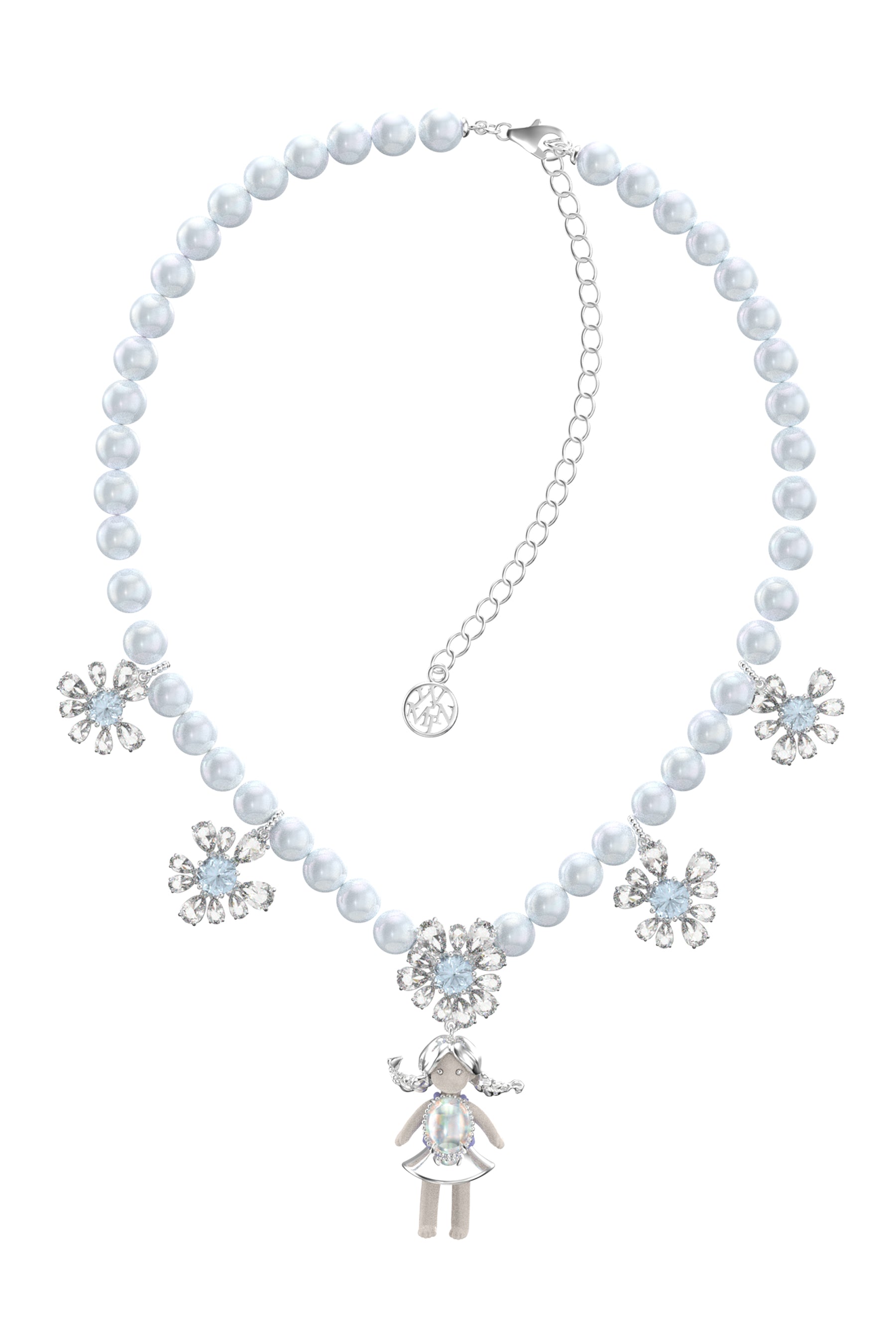 MIDDLE GIRL DAISY PEARL NECKLACE / BLU