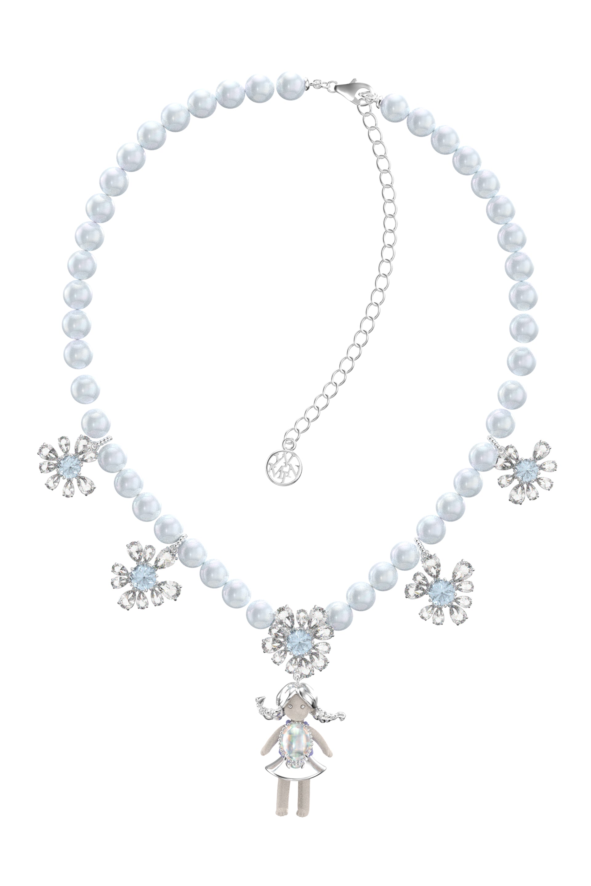 MIDDLE GIRL DAISY PEARL NECKLACE / BLU