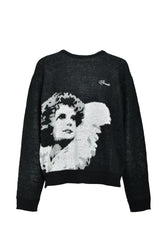 ANGEL SCRIPT LOGO MOHAIR KNIT / BLK 