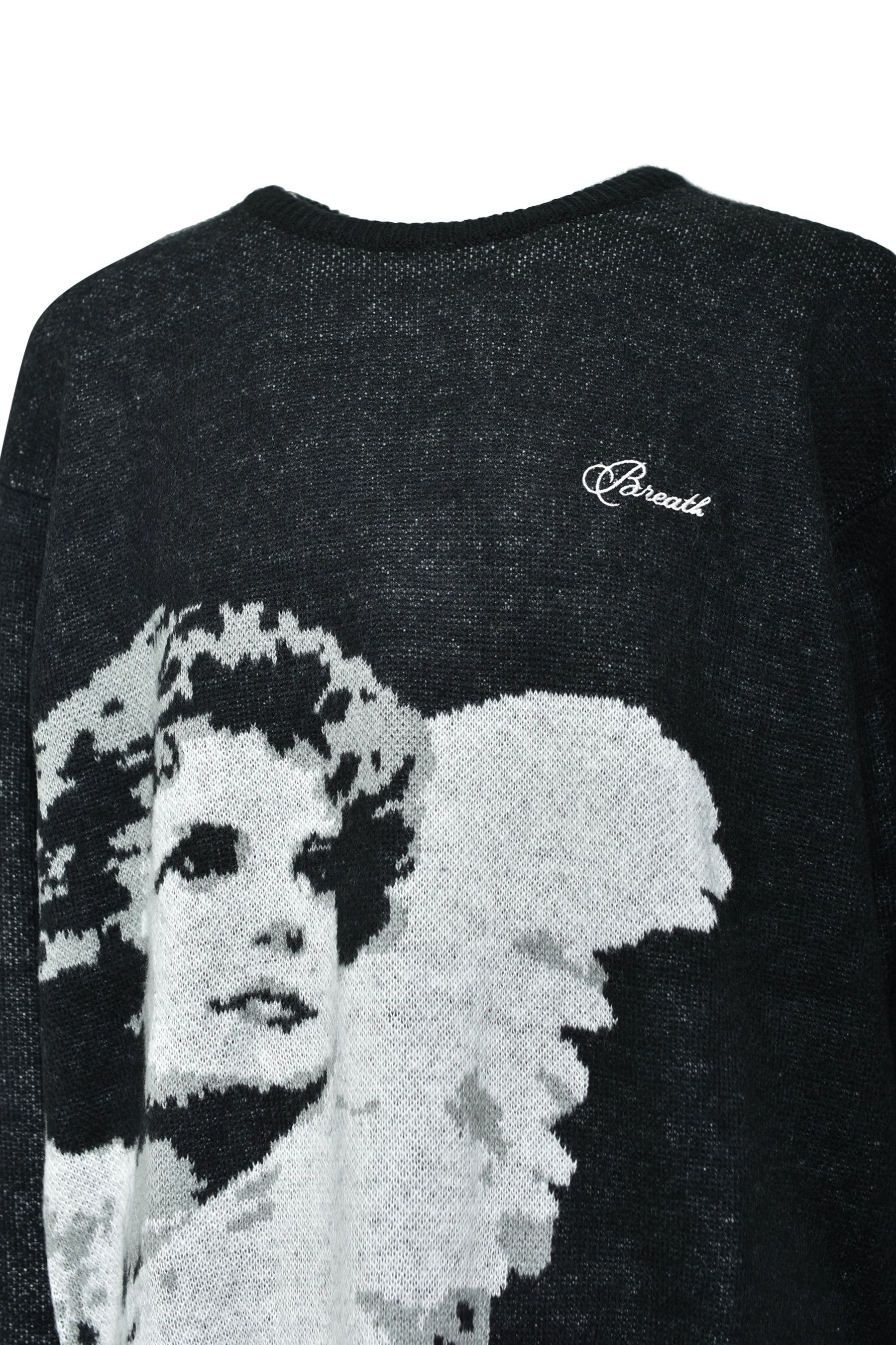 ANGEL SCRIPT LOGO MOHAIR KNIT / BLK 