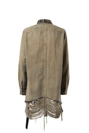Rick Owens リックオウエンス FW23 OUTERSHIRT / MINERAL FRINGED -NUBIAN