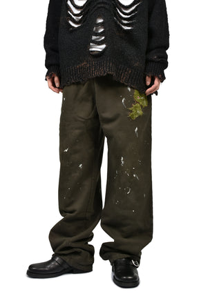 MOSS-GROWN EMBROIDERY SWEAT PANTS / BRW