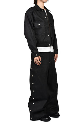 RH SUPER BAGGY SIDE SNAP JEAN / RAW BLK