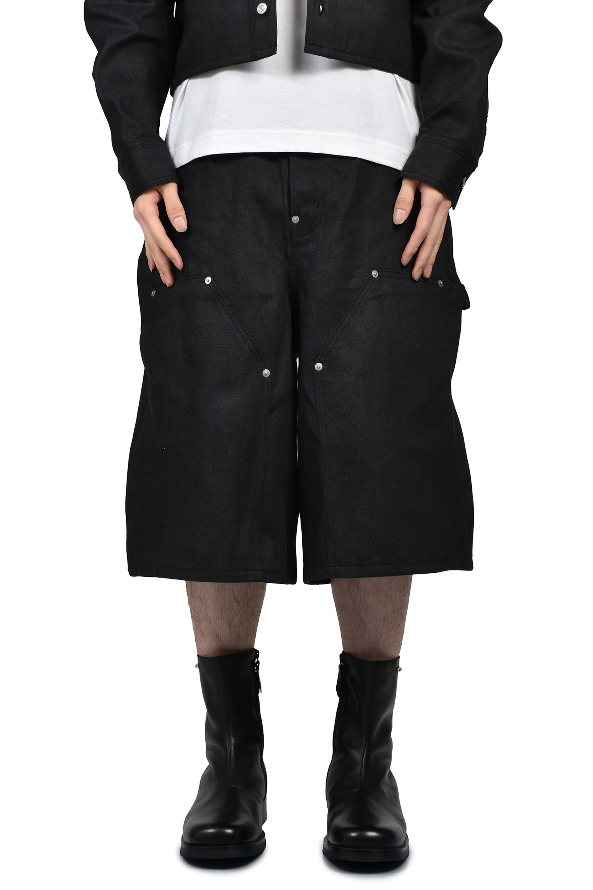 RH SUPER BAGGY DOUBLE KNEE SHORTS / RAW BLK