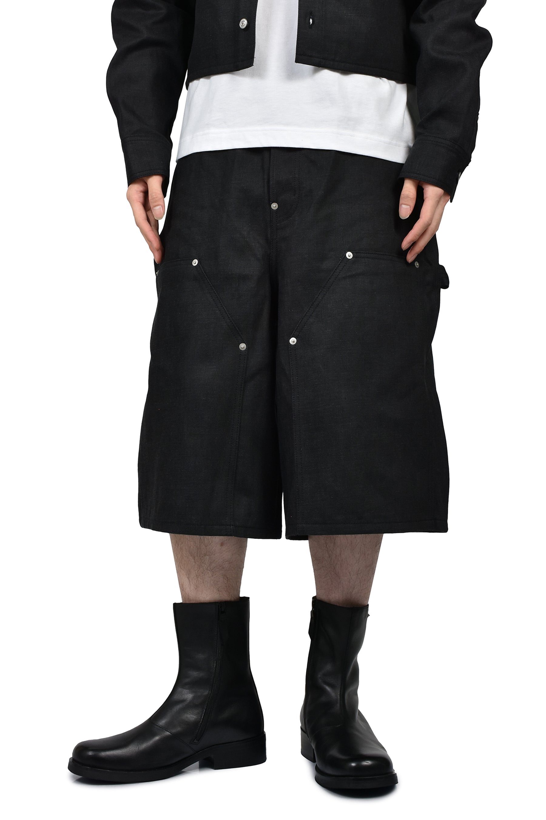 RH SUPER BAGGY DOUBLE KNEE SHORTS / RAW BLK
