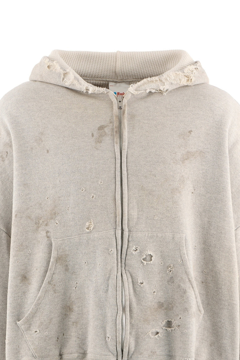 ZIP HOODIE/DOUBLE FACE / GRY