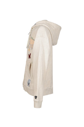 KIDS DOODLE SWEAT PARKA / WHT