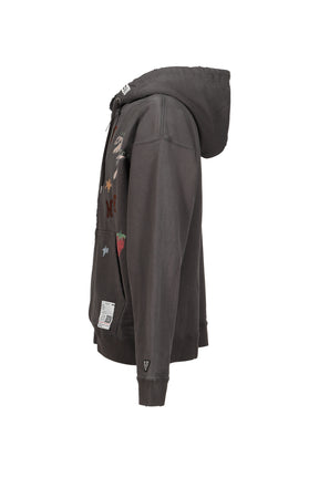 KIDS DOODLE SWEAT PARKA / BLK