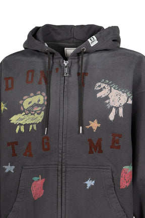 KIDS DOODLE SWEAT PARKA / BLK