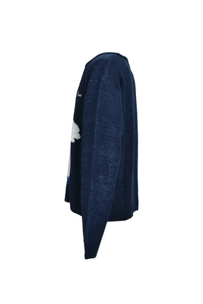 ANGEL SCRIPT LOGO MOHAIR KNIT / NAV 