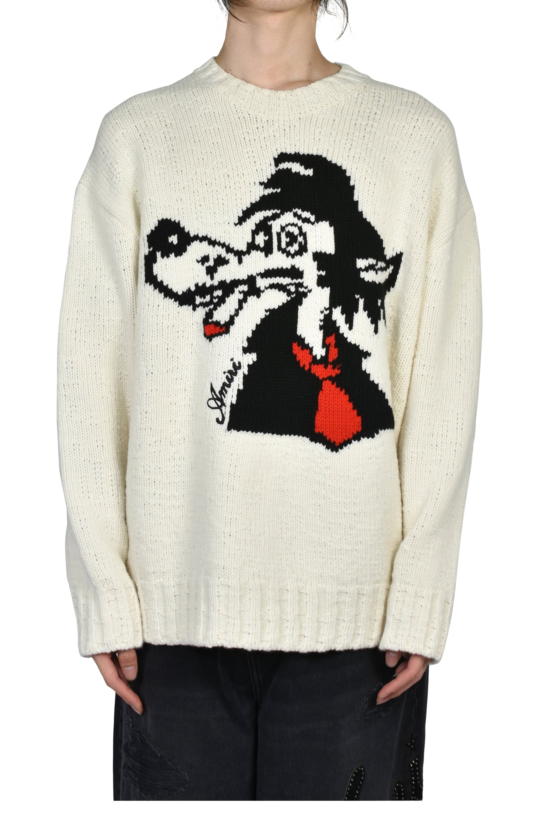 SMOKING WOLF SWEATER / ALABASTER