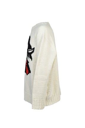 SMOKING WOLF SWEATER / ALABASTER