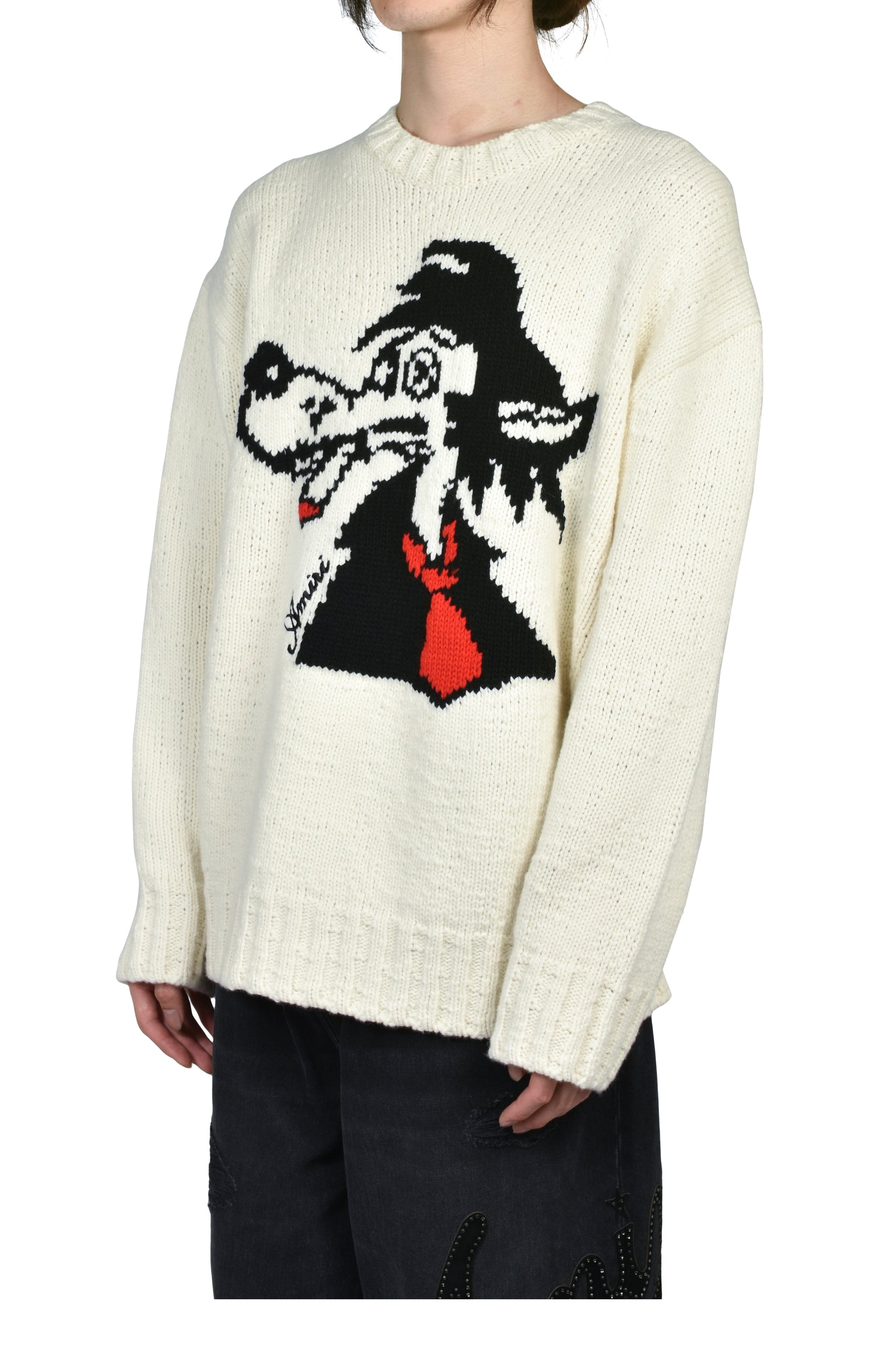 SMOKING WOLF SWEATER / ALABASTER