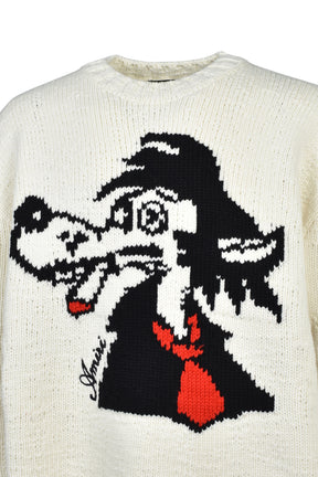 SMOKING WOLF SWEATER / ALABASTER