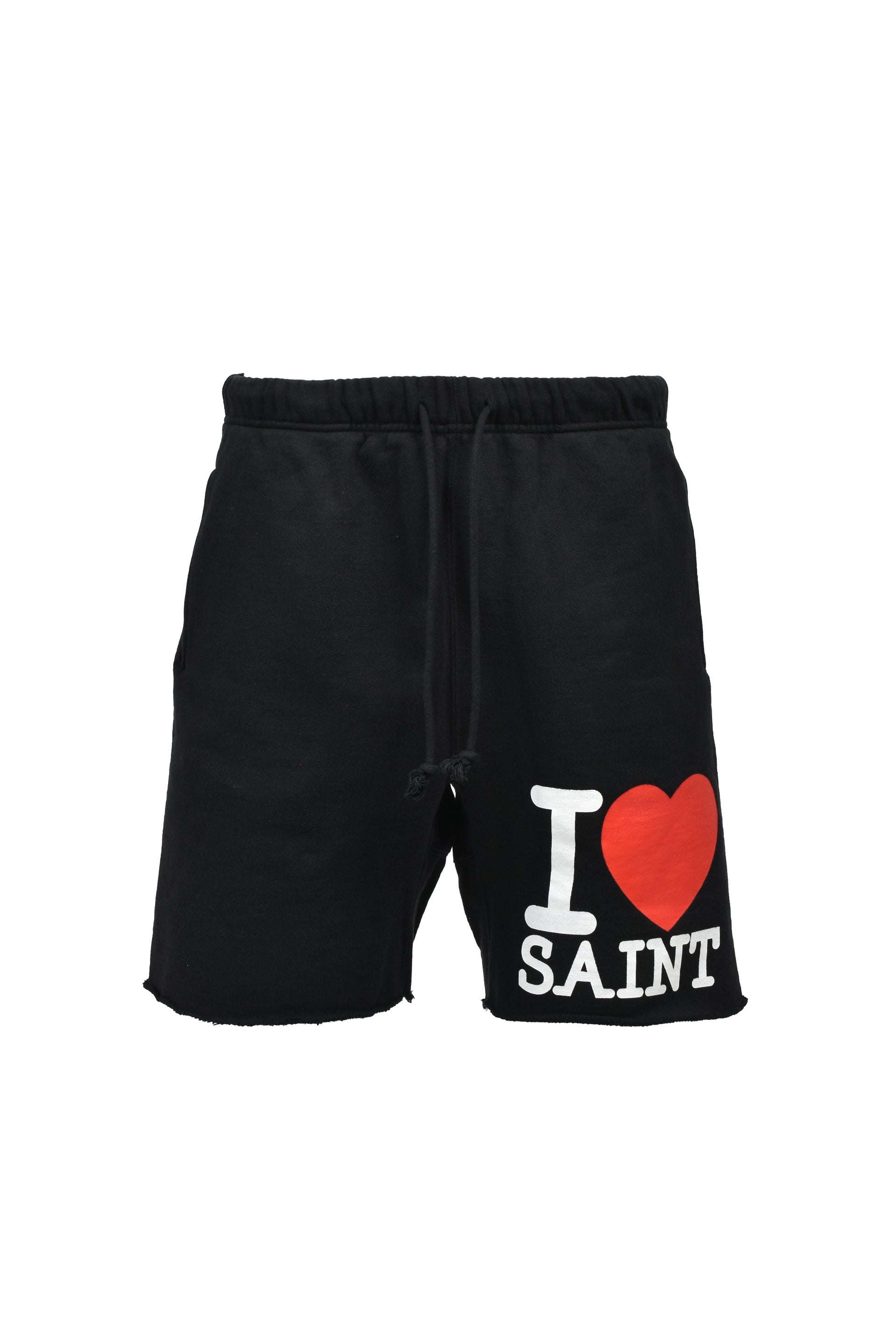 SWEAT SHORTS/I LOVE SAINT / BLK