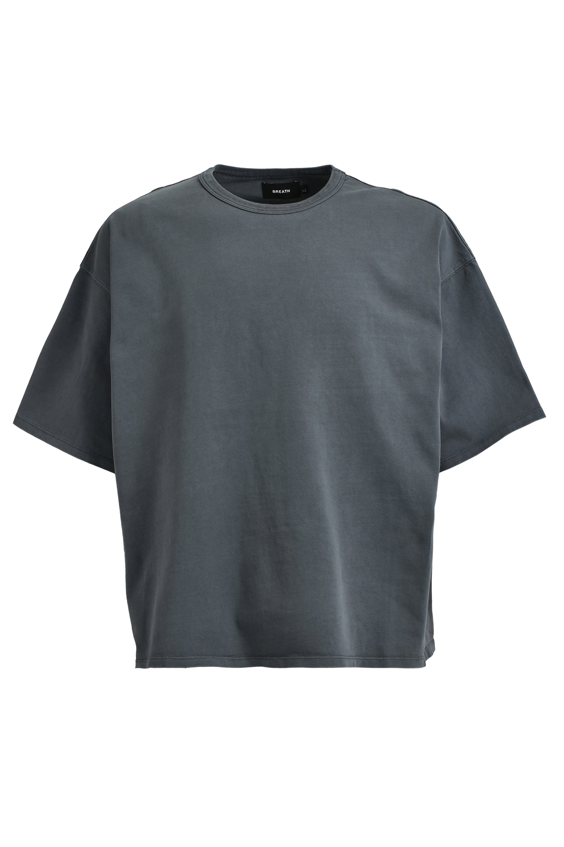 BREATH NEWRICH WIDE CROPPED TEE / BLK